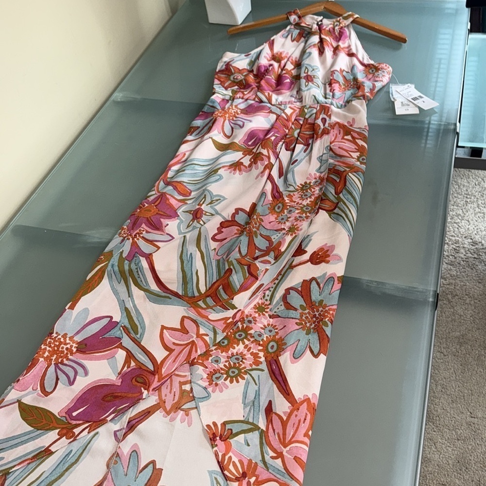 Julia Jordan Slip Dress Julia Jordan Flowy Multicolored Halter Dress  Size 2 - Picture 6 of 11